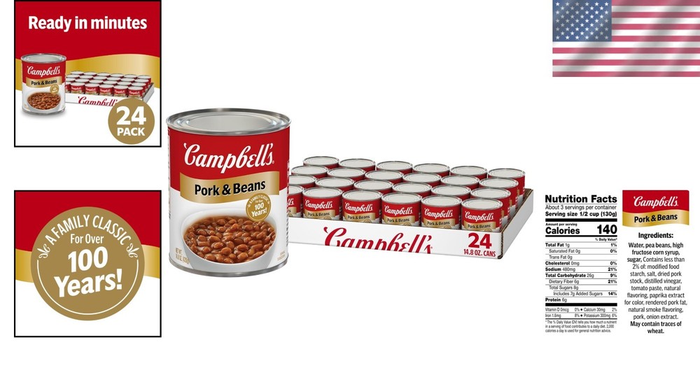 Bulk 14.8oz Pork and Beans, 24 Pack