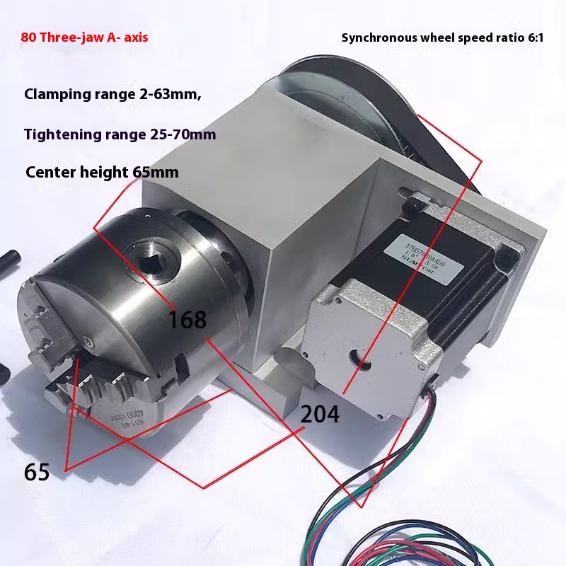 Engraving Machine Rotary Table Fourth Axis Chuck Thimble Tailstock Rotary Axis