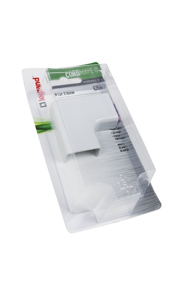 Wiremold C56 Wireway Elbow, Flat, Plastic, White