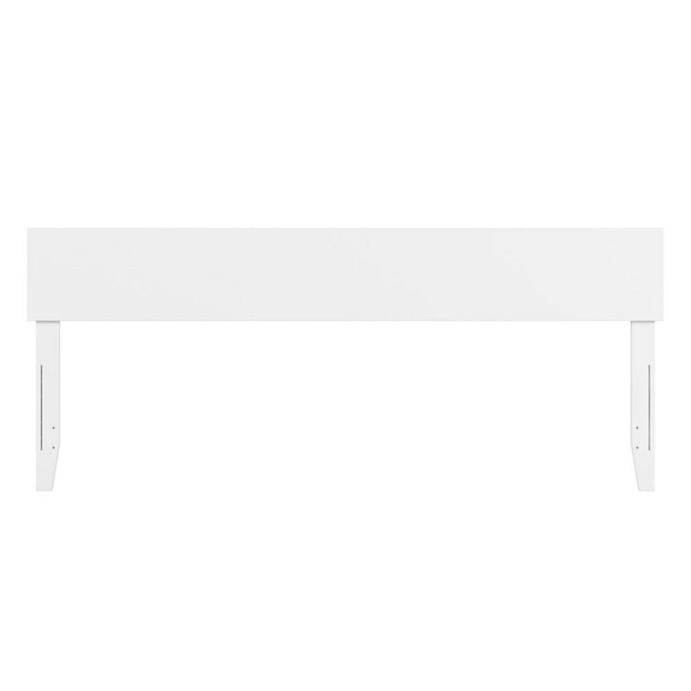 Pemberly Row King Solid Wood Panel Headboard with Device Charger in White