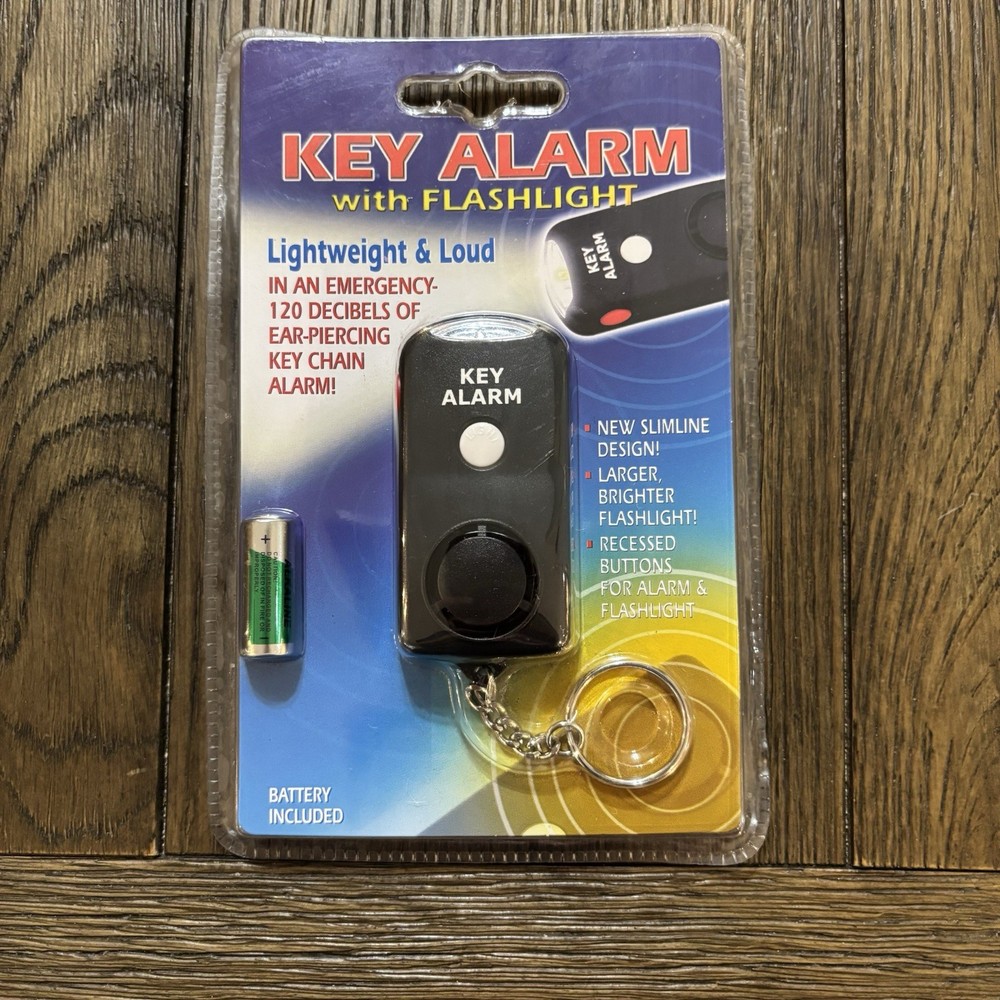 Lightweight 120-dB Keychain ALARM With Flashlight