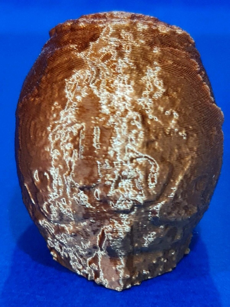 3D Printed Display Model 2" Mayan Aztec Death Skull Gothic in Copper Colour PLA