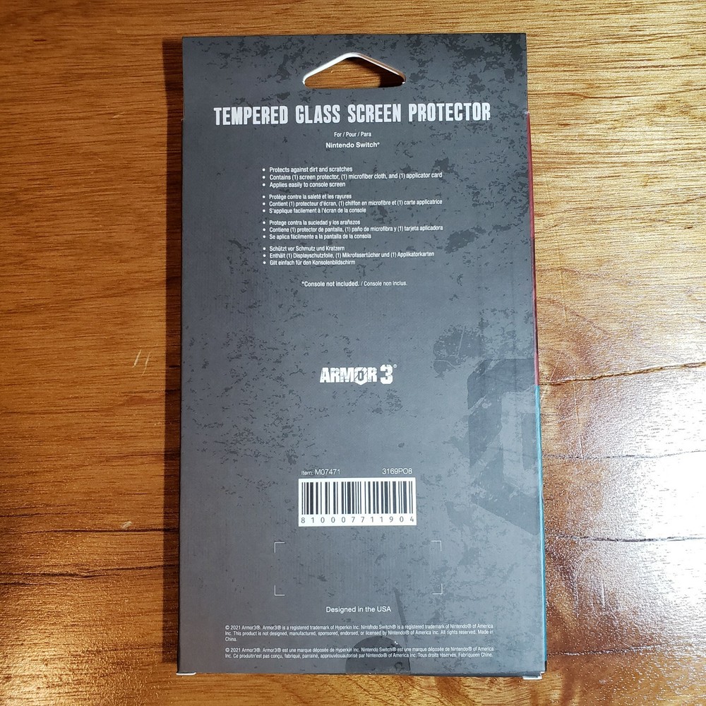 Screen Protector for Nintendo Switch Tempered Glass by Armor 3 - 1 Set