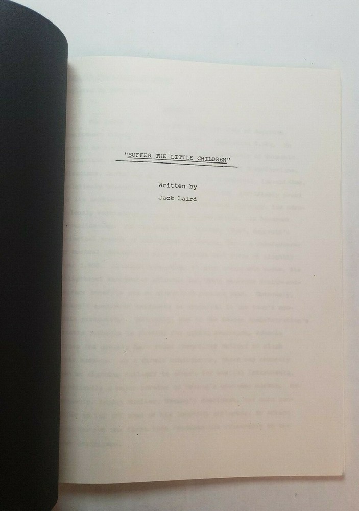 SUFFER THE LITTLE CHILDREN / Jack Laird 1988 Unproduced SYNOPSIS script