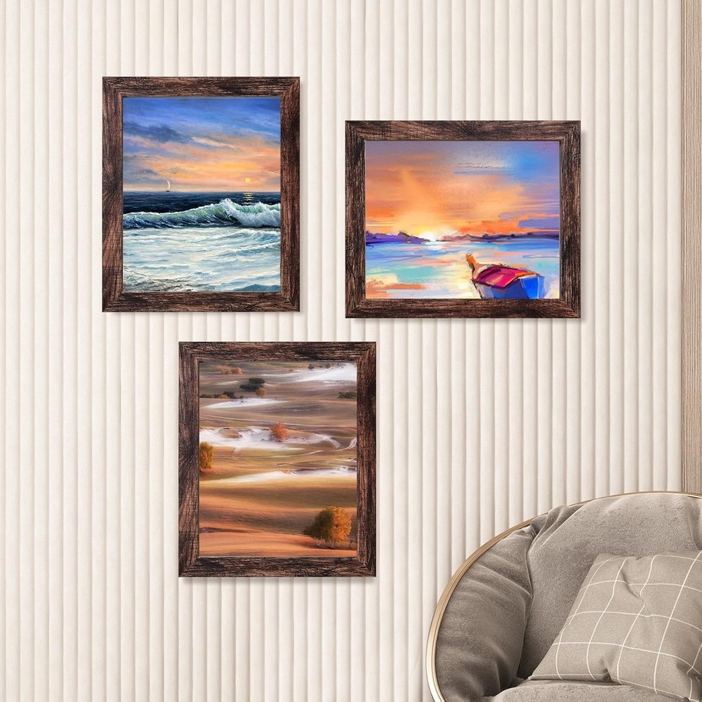 8X10 Picture Frame Brown for Wall Mounting or Tabletop Display, 2 Pack