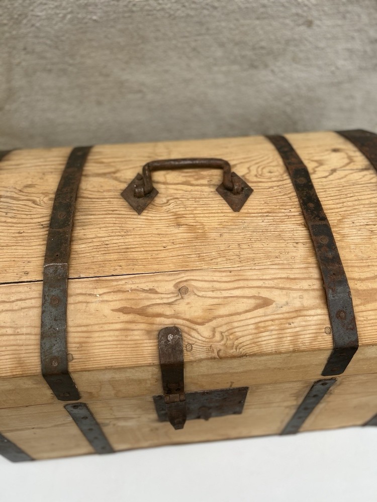 Antique Pine Dome Trunk Chest