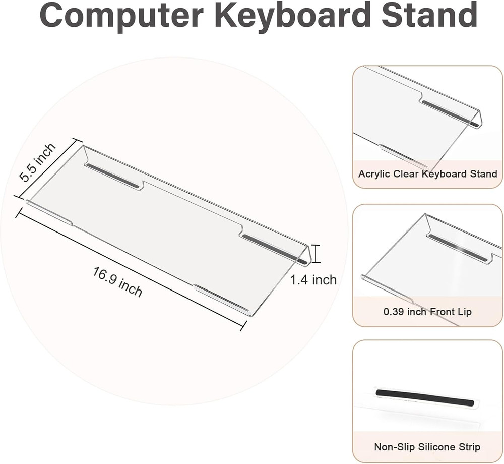 Computer Keyboard Stand&Wrist Rest Support for Keyboard &Mouse Pad Set, Ergonomi