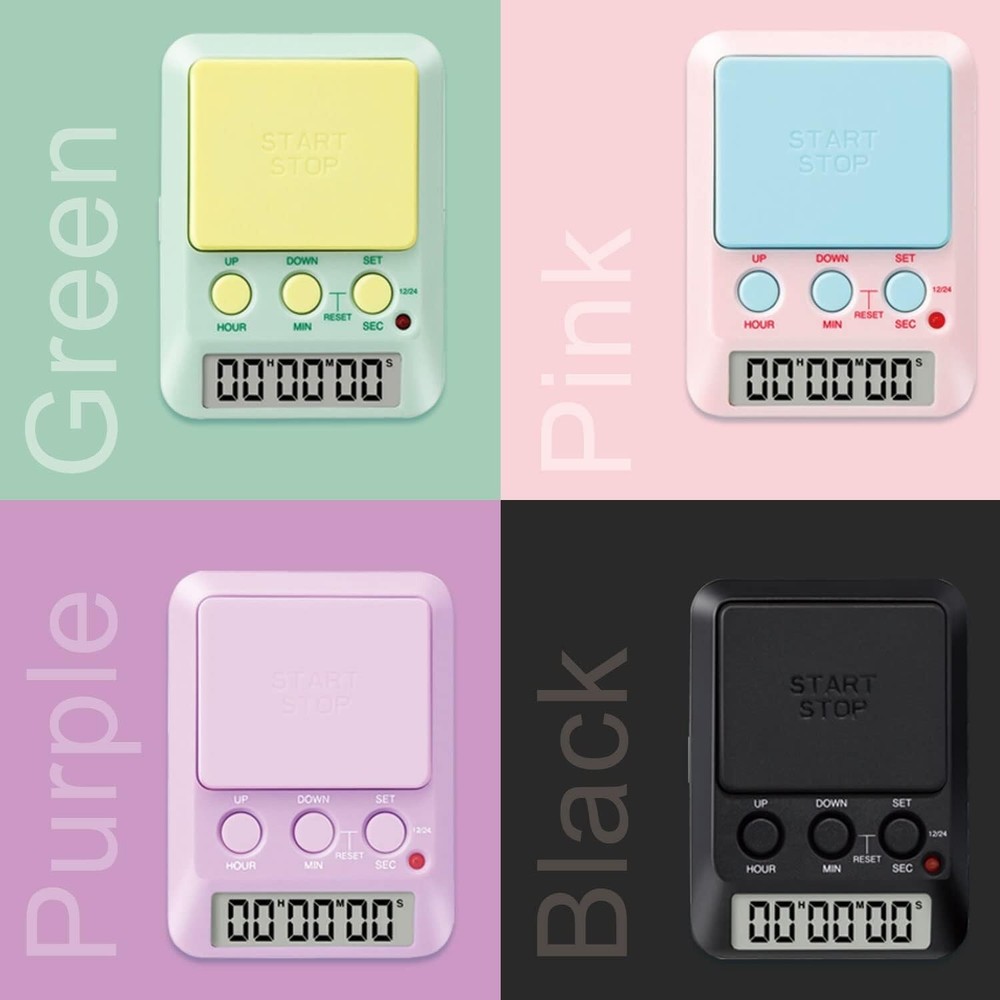 Ergonomic Large Button Timer - Stopwatch & Countdown Functions for Focused Tasks