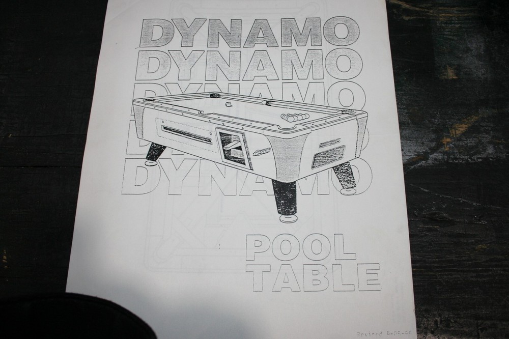 Dynamo pool table ARCADE/PINBALL Manual (SEE PHOTOS)