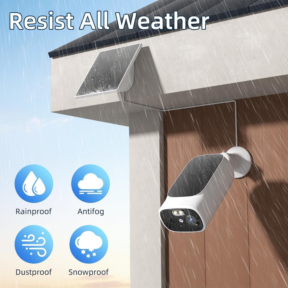 2K solar security camera outdoor camera wireless