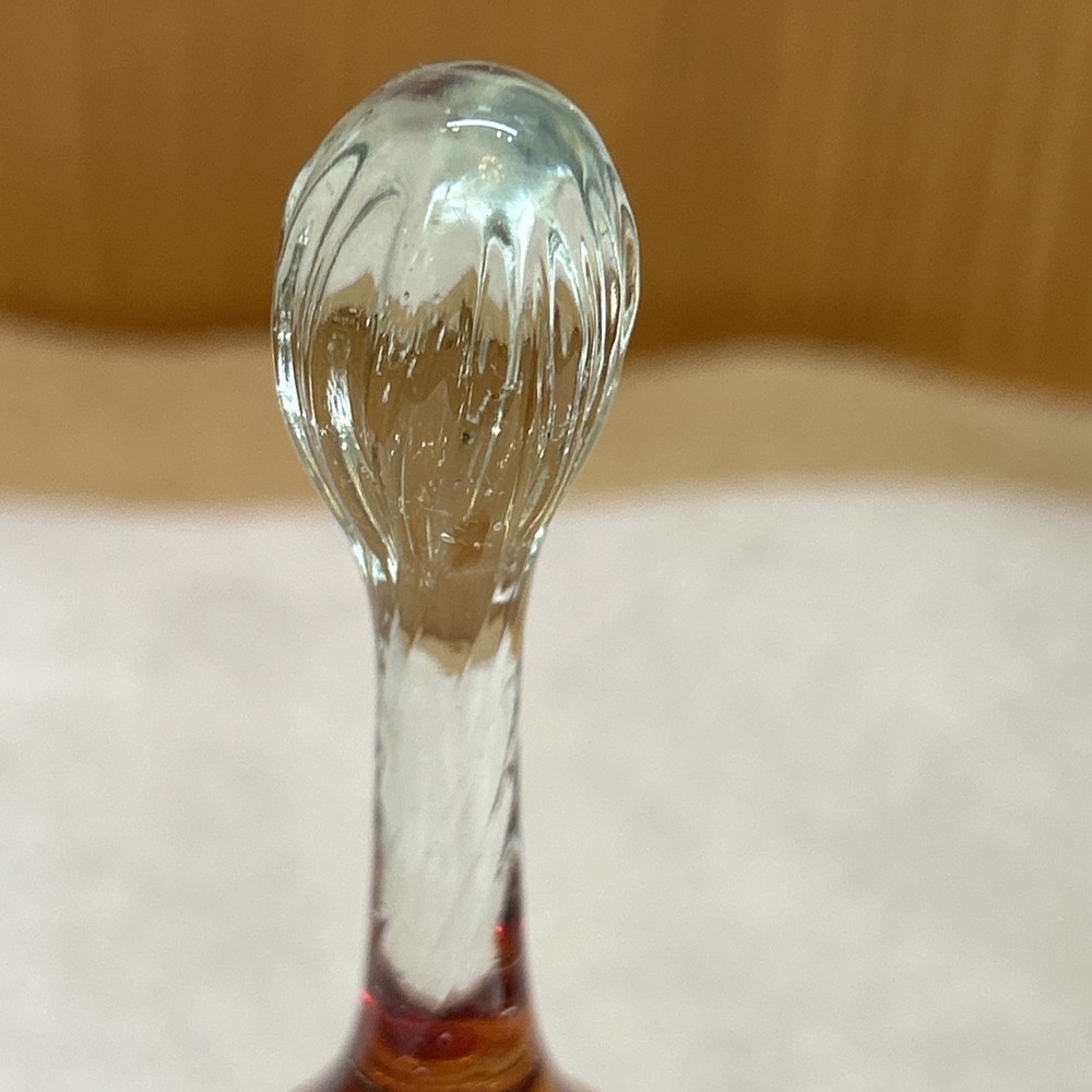 Hand blown Red Orange Glass Bell