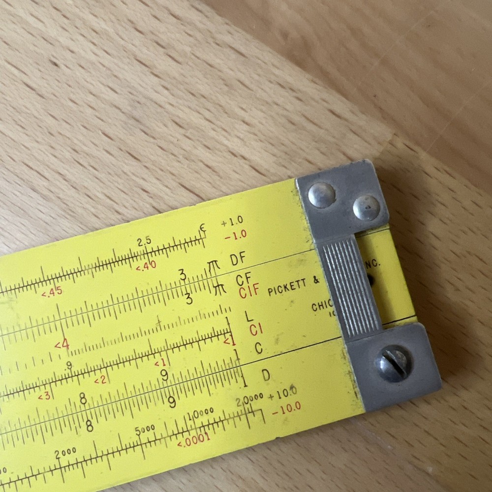 PICKETT Slide Rule w/ Leather Case