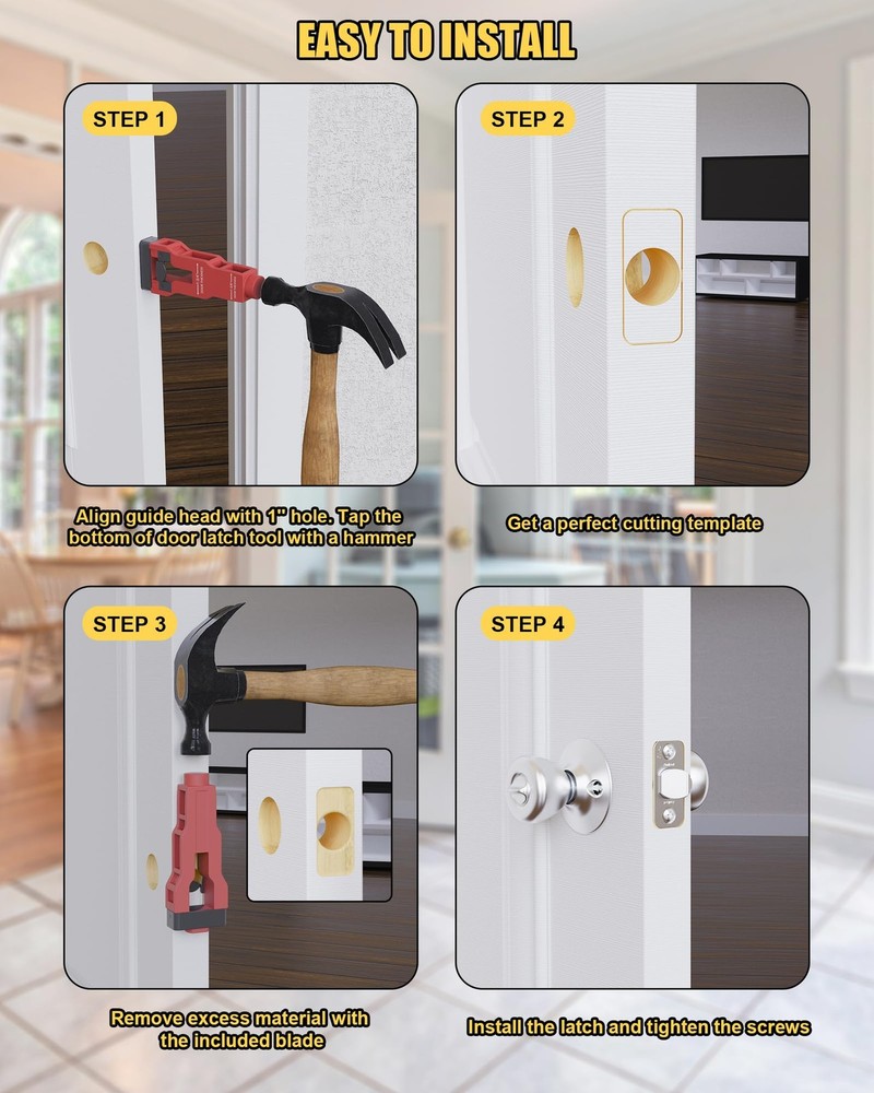 Door Latch Mortise Tool, Precision Scoring and Chiseling 1 Pack