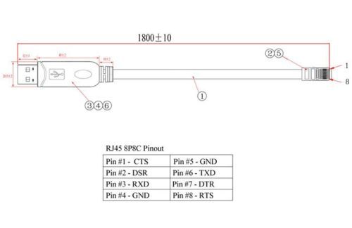 USB to RJ45 Cable Cisco Router Console Serial