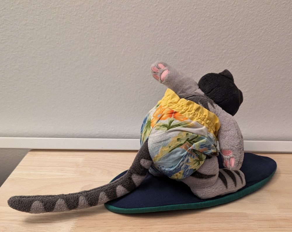 Kliban Cat Surfer Plush