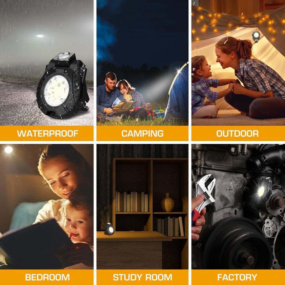 EverBrite 2 Pack Magnetic COB Keychain Work Light Rechargeable Flashlight 6 Mode