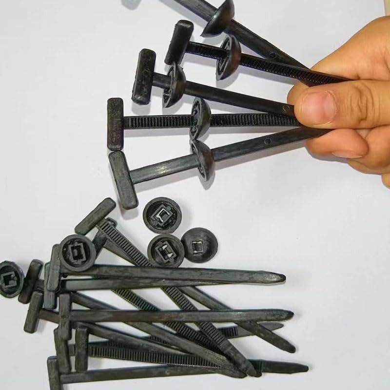 100 Pcs Universal Nylon Cable Tie Buckle Self Locking Zip Ties with Button Lock