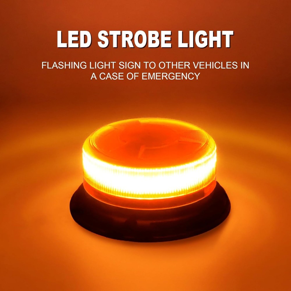AnTom Magnetic Wireless Strobe Light, Waterproof Rechargeable LED Amber