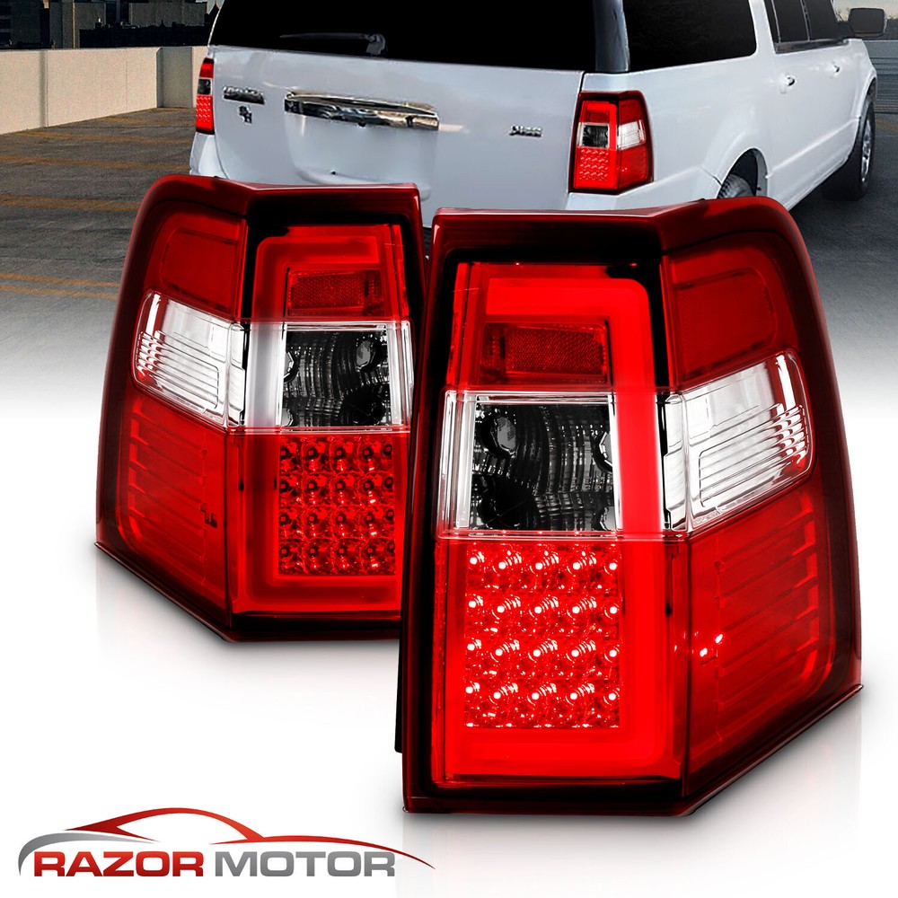 2007-2017 LED C Bar For Ford Expedition Chrome Tail Lights Replacement Pair
