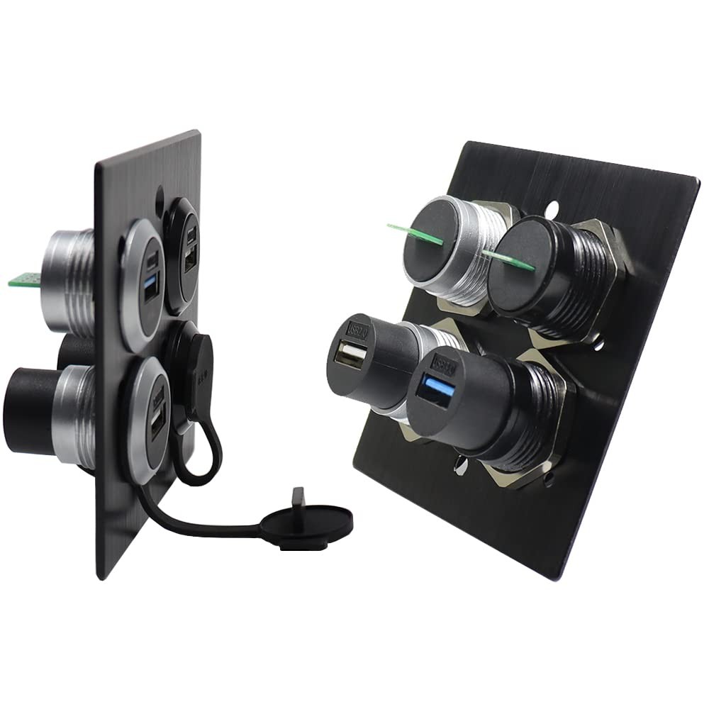 PENGLIN 2Pack USB 3.0 Panel Mount Coupler, Pass 2PCS USB3.0, black