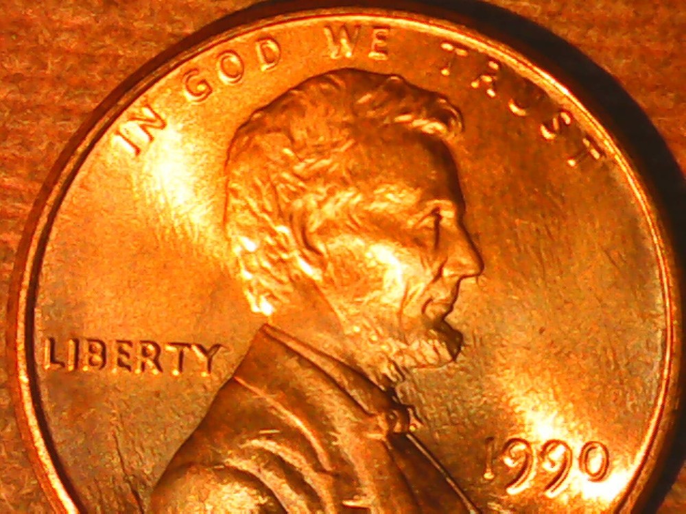 1990 Penny Die Crack Reverse