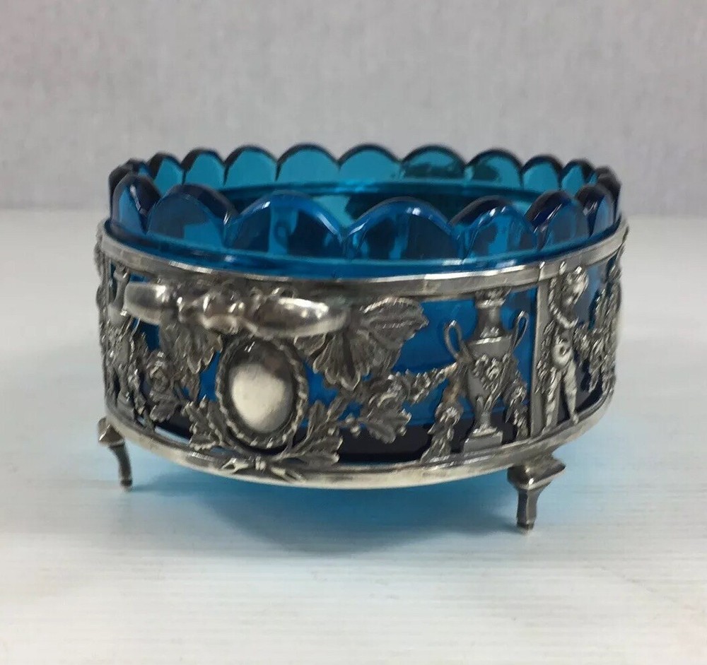 Fine Antique Solid Silver Paillard Freres Centre Piece Bonbon Dish 5.5cm High