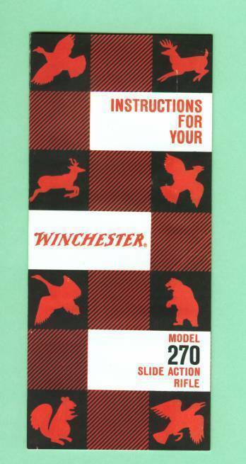 Winchester Model 270 Owners Manual Reproduction