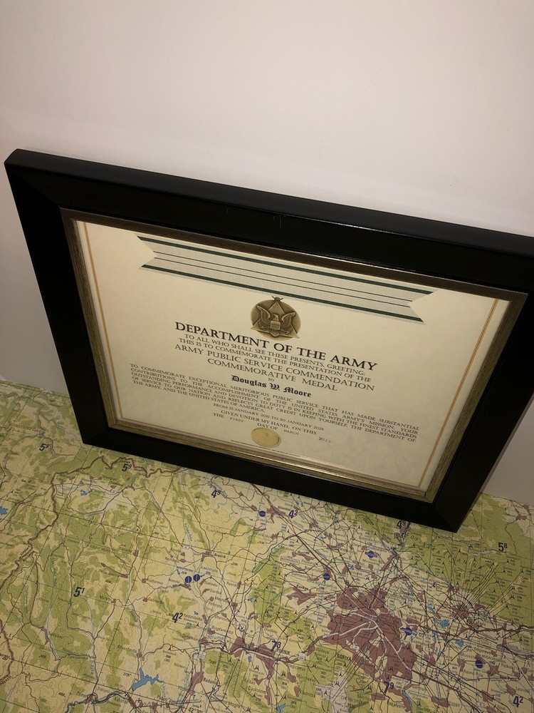 ARMY PUBLIC SERVICE COMMENDATION COMMEMORATIVE MEDAL CERTIFICATE ~ Type-1