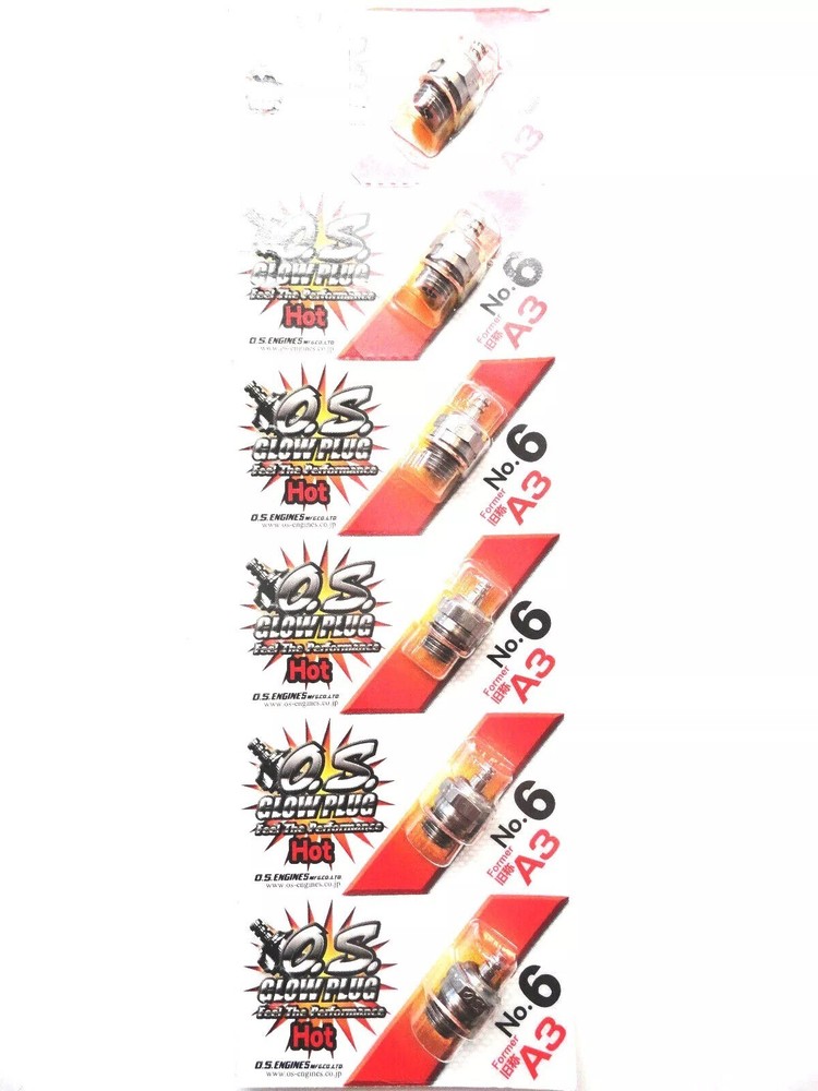OS No.6 #6 A3 Hot Nitro Glow Plug - 6 Pack