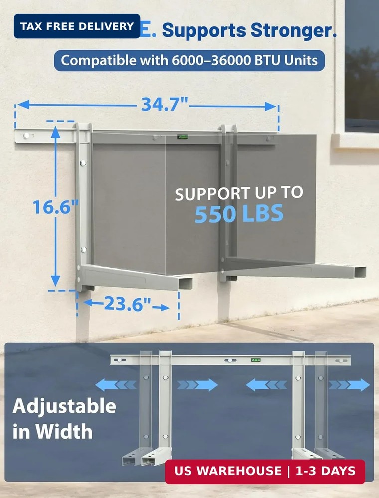 Mini Split Wall Mounting Bracket, Mini Split Brackets for Outside for 6000-36000