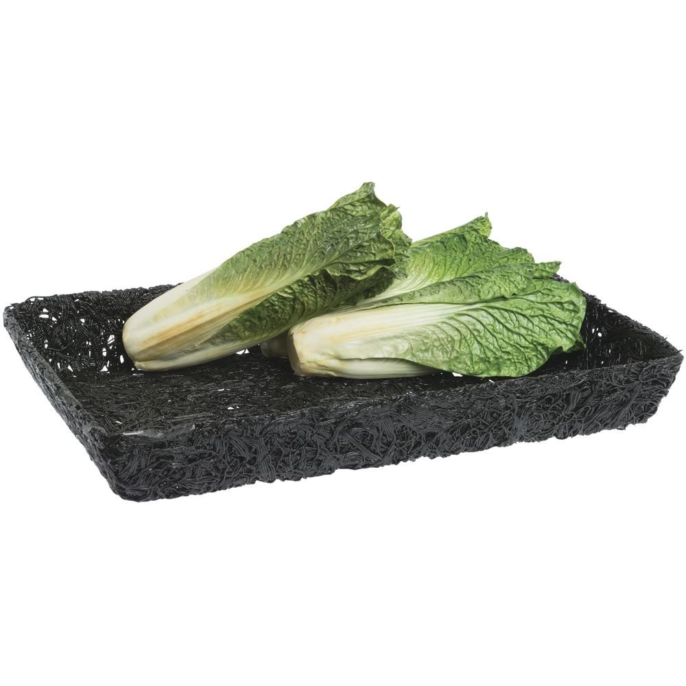 Ventilated Produce Tray Rectangular Black Plastic- 21"L x 14"W x 3"H