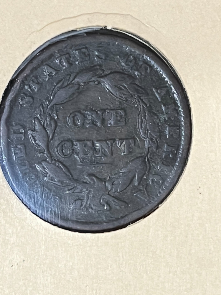 1837 Large Cent - Small Letters Braided Cord