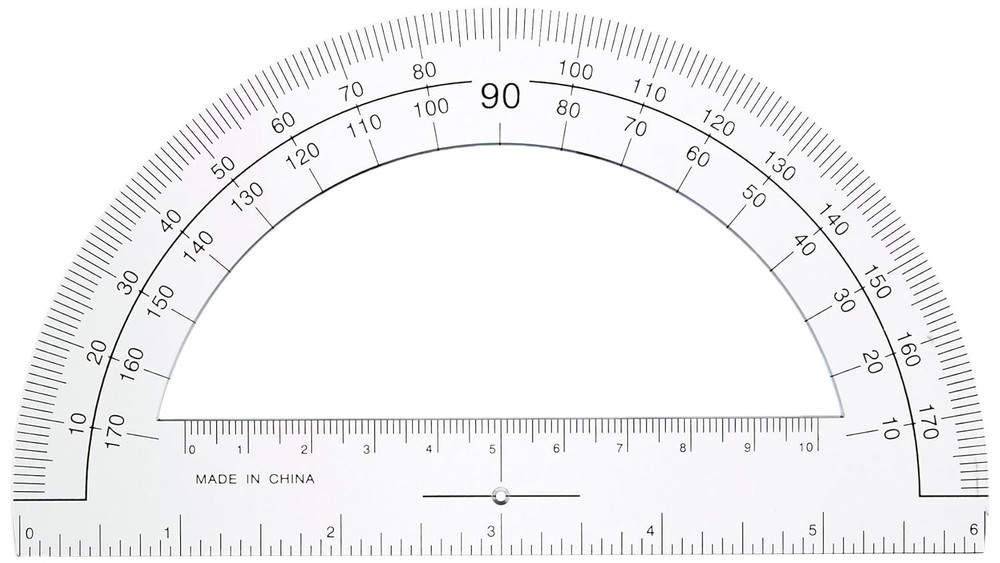 Plastic Protractor, 6-Inch Long, Clear (SPR01490)