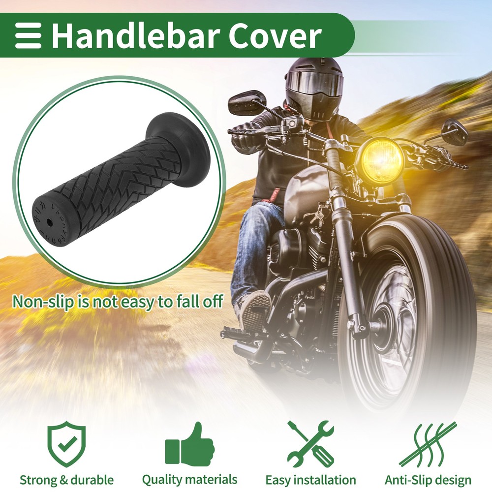 7/8" 22mm Motorcycle Handlebar Cover TPU Black
