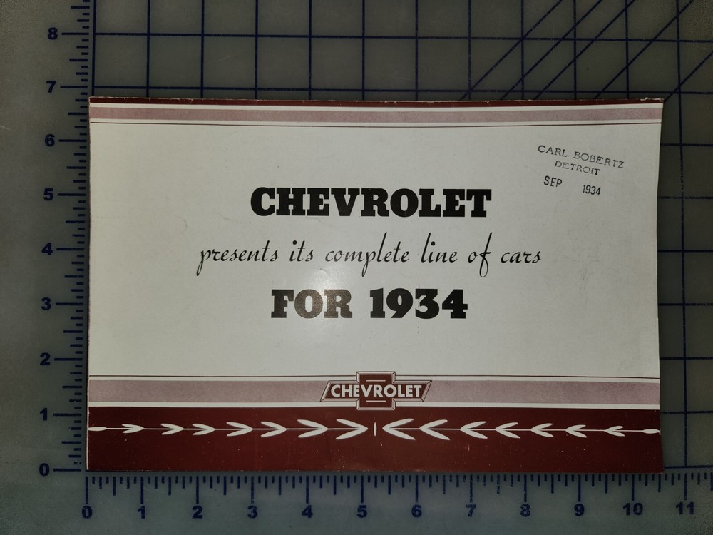1934 Chevrolet Brochure Folder Original