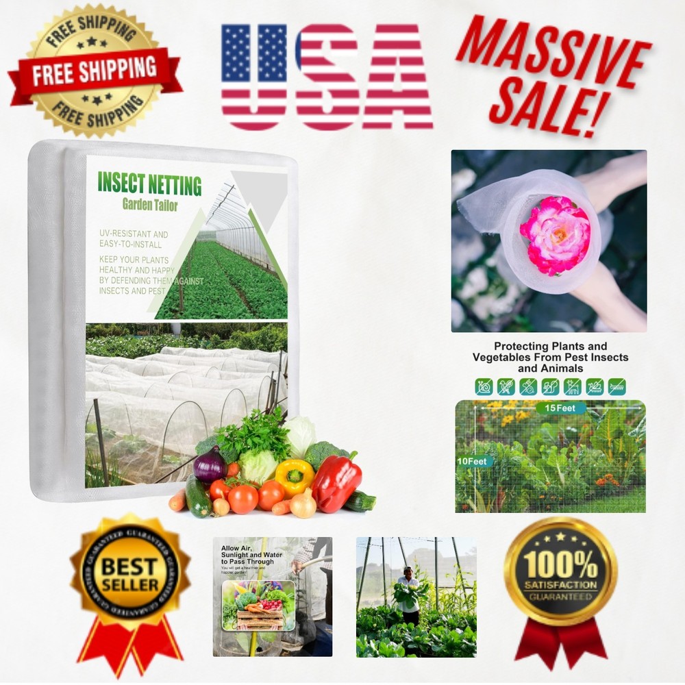 High-Density 15'x10' Bug Netting for Plants - Soft and Durable Protection