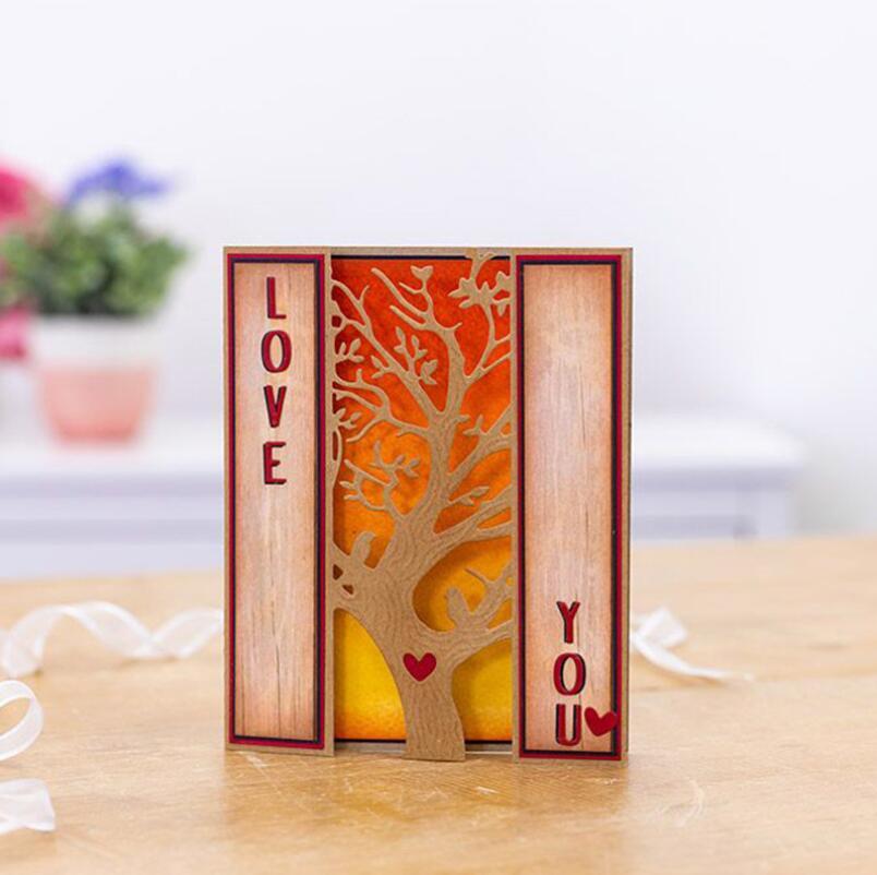 Rectangle Frame Trees Metal Cutting Dies Scrapbooking Crafts Embossing Stencils
