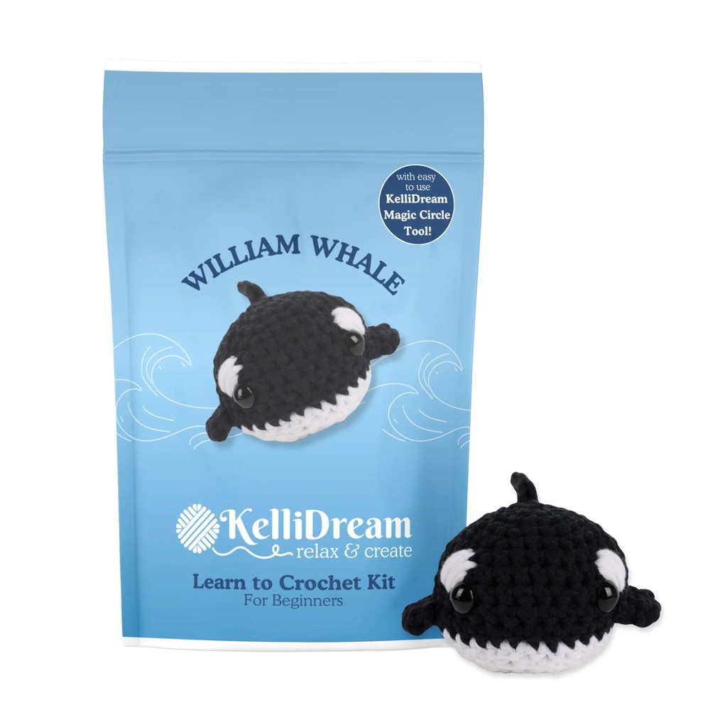 Learn to Crochet Kit Whale (Includes Blue Magic Circle Tool)
