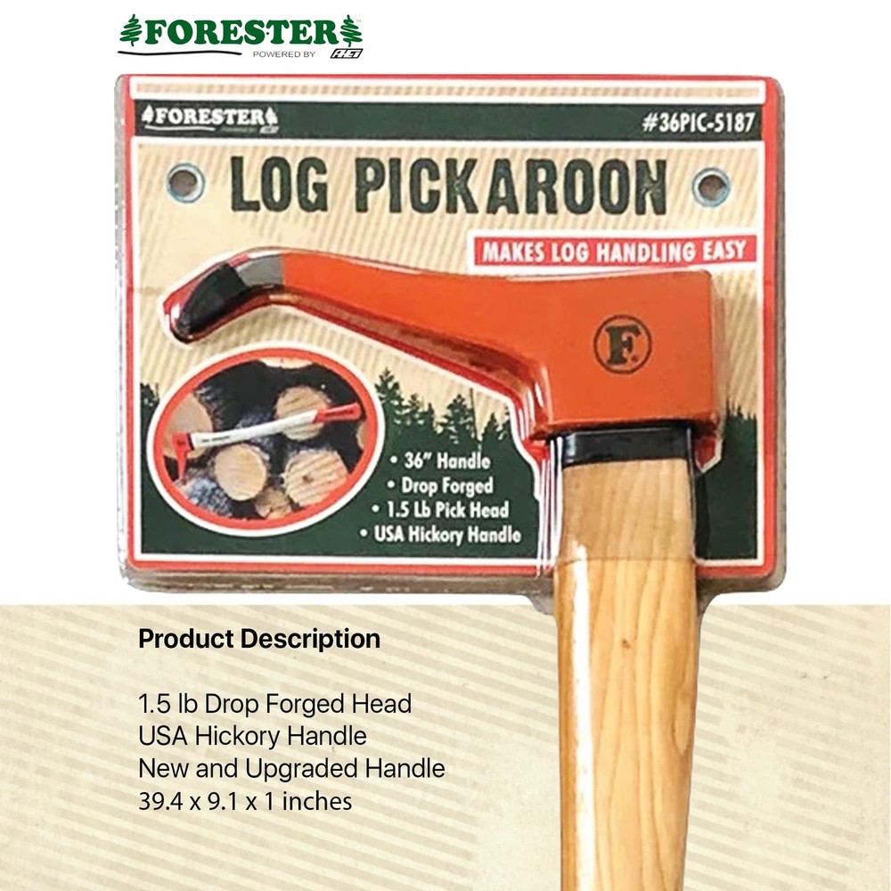FORESTER Pickaroon Logging Tool 36in | USA Hickory Handle | Hookaroon Logging...