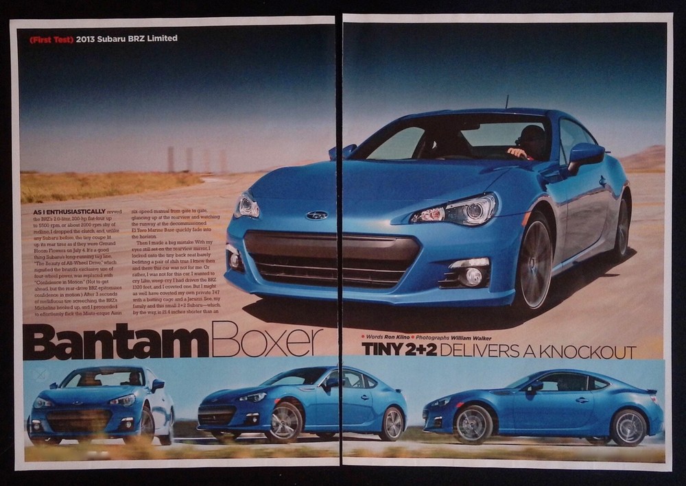 2013 Subaru BRZ Road Test Info Article "Bantam Boxer"