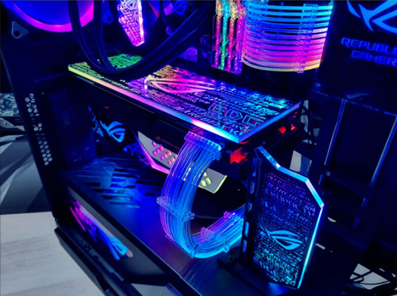 Custom Pic ARGB Mirrored GPU Backplate Mirrored GPU Side Panel Gaming PC Case