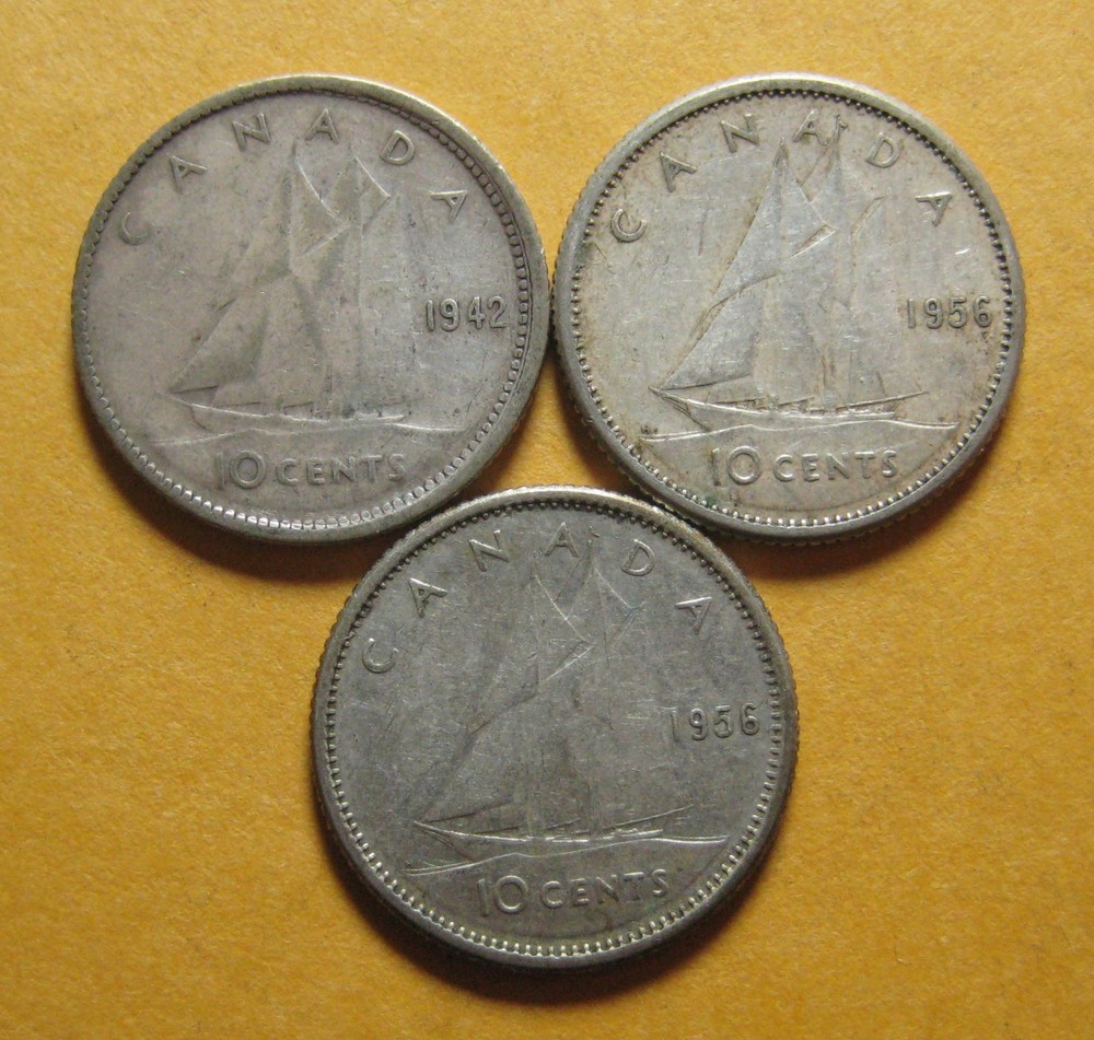 3 - Canada 10 Cents - Silver - * Pre '67   80% Silver * - (P4849)