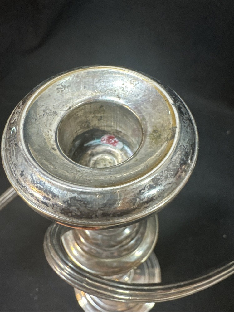 Vintage Gorham Silver Plate 3 Arm Candlestick Electroplated