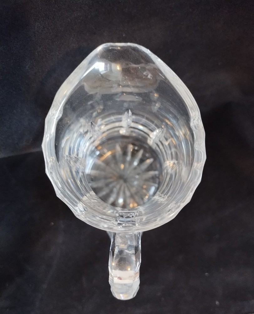 Lovely Small Crystal Pitcher Checkered Pattern 10 oz 5.75" Tall