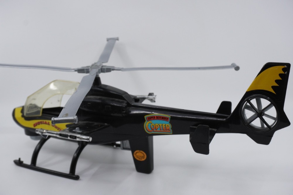 Vtg. Processed Plastic CO. Helicopter w/ Trigger Spin Blades 18" Black Gi Scale