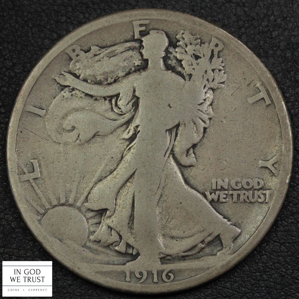 1916 Walking Liberty Silver Half Dollar 50C