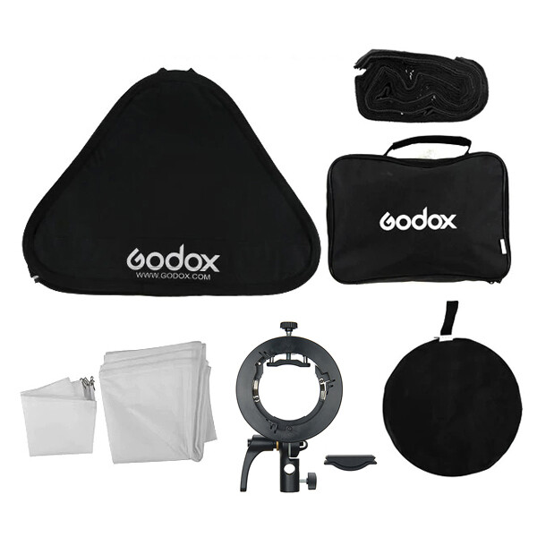 GODOX Softbox 32"x32" Soft Light Modifier Box with Grid+S2 Type Flash Bracket