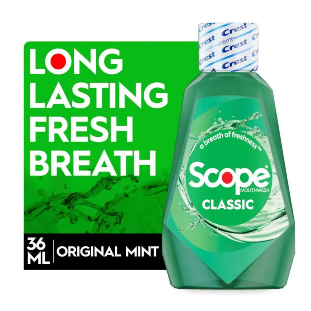 Crest Scope Mouthwash, Original Mint, 36 mL, 48/Case