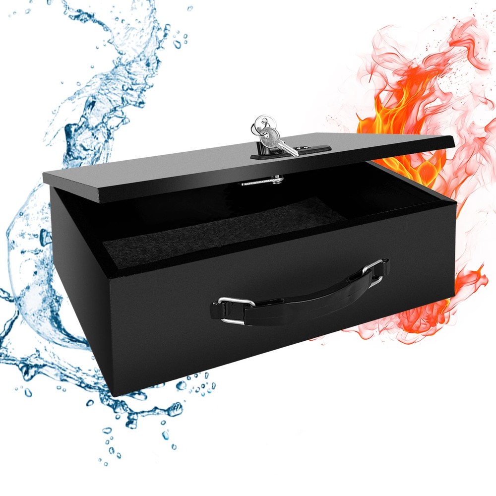YIYITOOLS Fireproof Lock Box with Key and Combination Lock, Fire Safe Documen...