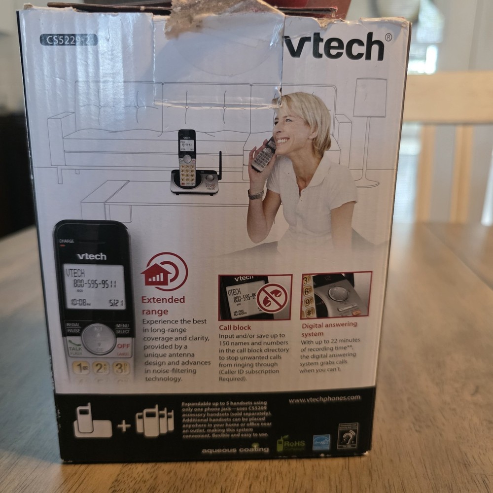 Vtech Cordless Answering System w/ extended range (2 Handset) CS5229-2